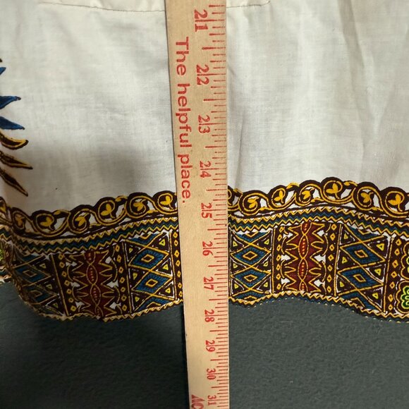 Mulchands Afro Arts African Dashiki Blouse Top Women's Medium 15-15.5 White - Picture 4 of 8